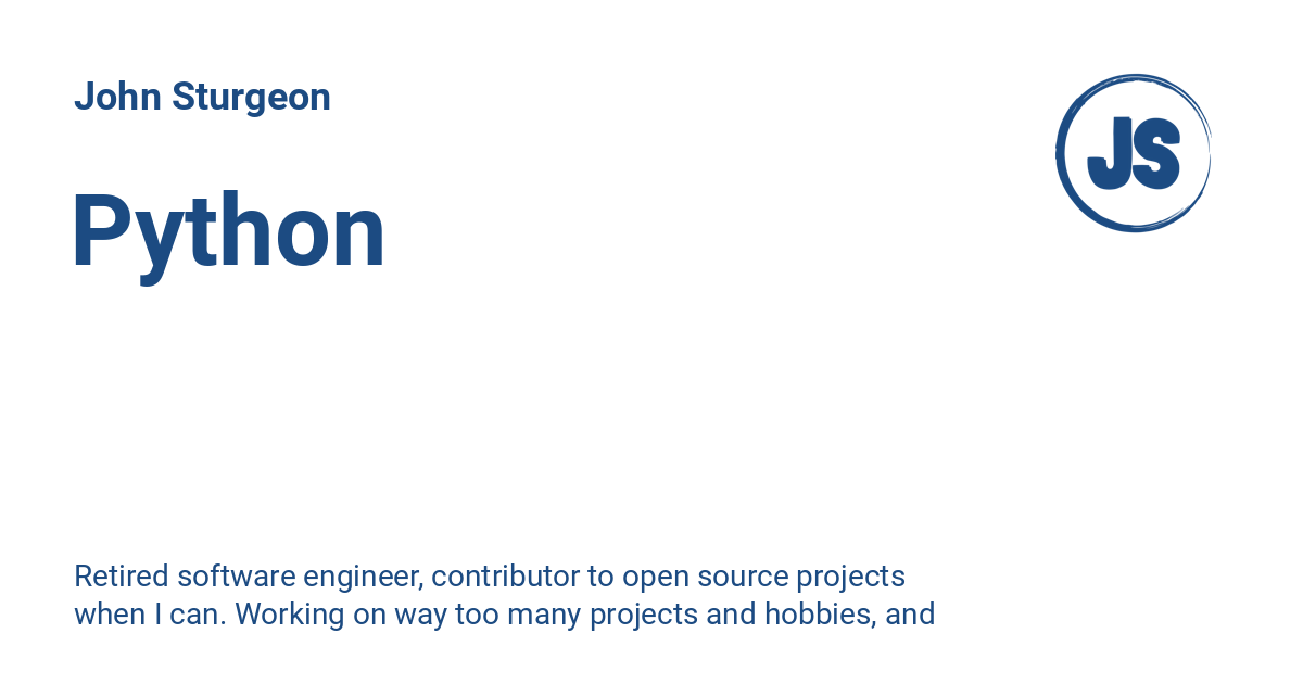 Python - John Sturgeon